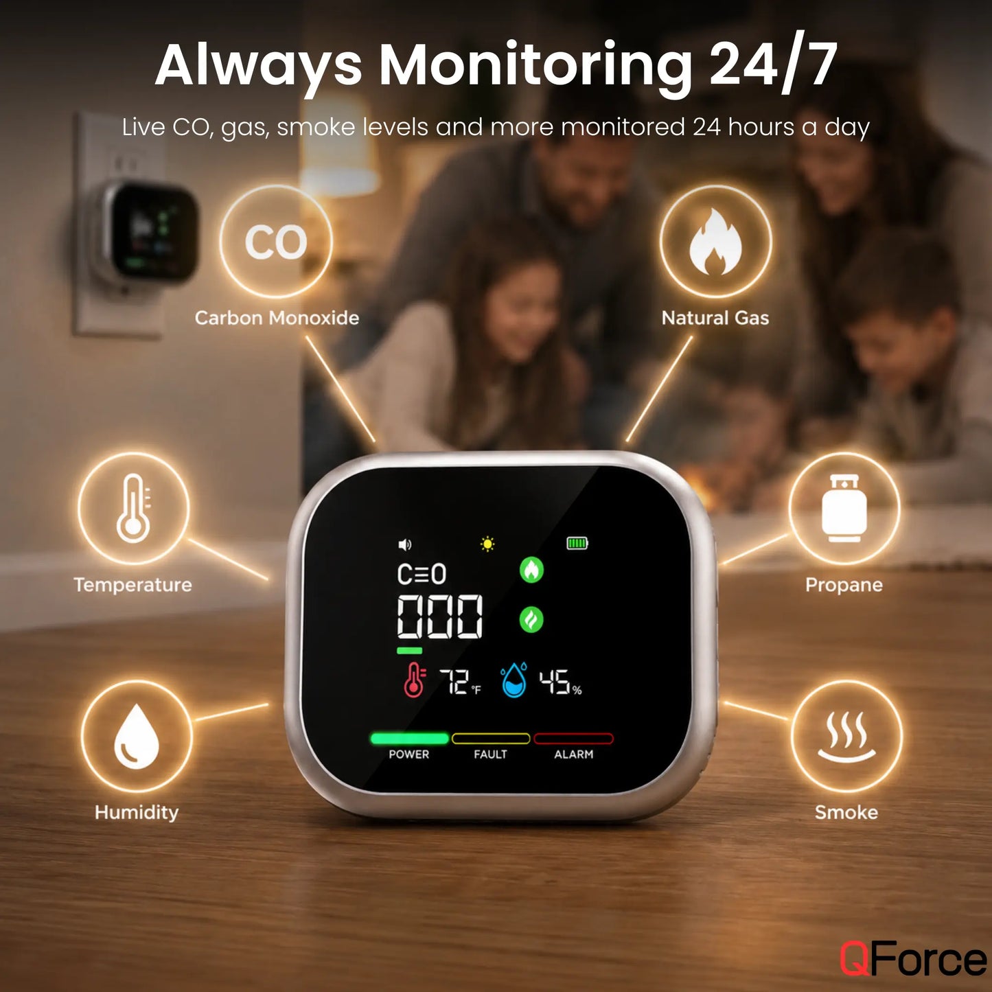 QForce 6 In 1 CO Detector